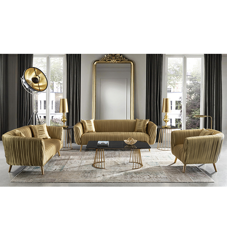 wholesale fabric luxury couch livingroom gold office reception sofa