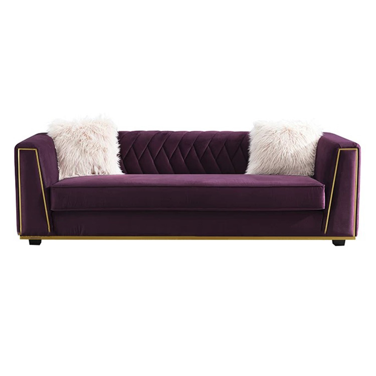 northern europe style purple good value fabric living room 3 seat sofa