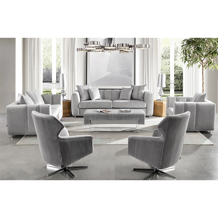 Soft modern couch living room sectional furniture royal velvet sofa set 7 seater