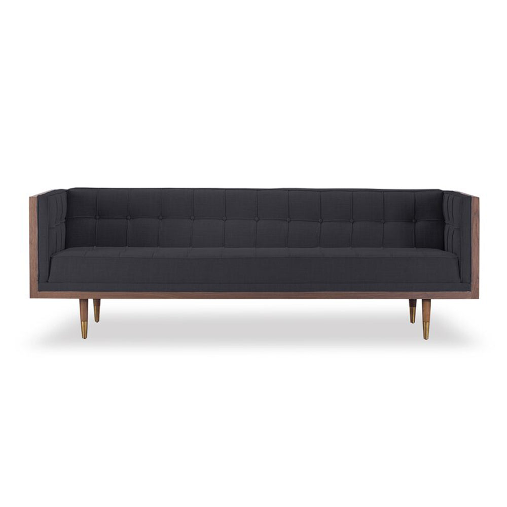 Frank Flannelette Sofa 2-Seater Blue/Green/White/Black Sofa with Wood Outer Frame