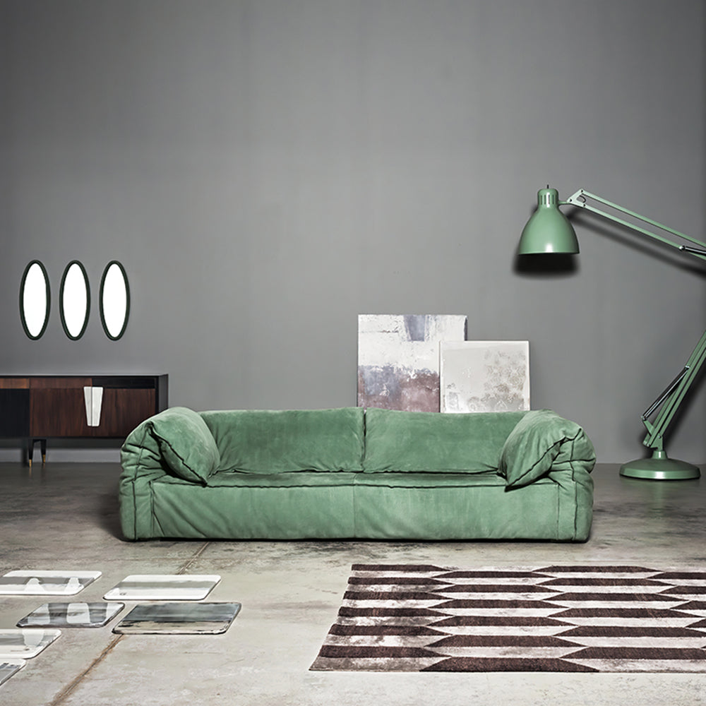 Alison Fabric Soft Green Sofa 3-seaters Design Sofa