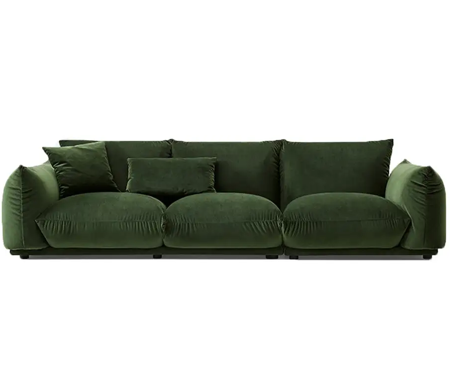 Fillmore Velvet 3 Seater Sofa Thick-back Arm Sofa in Multi-color