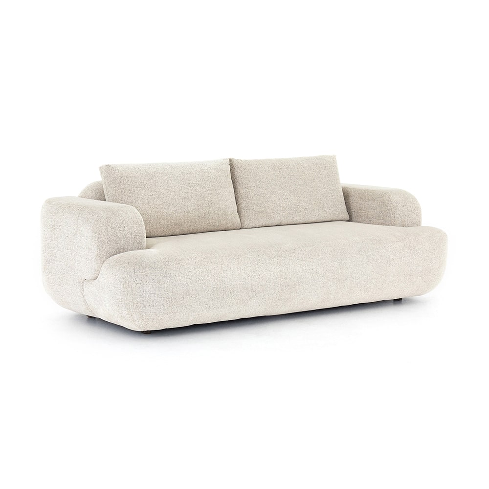 Dharma Green/White Velvet Arm Sofa 3-Seater Cushion Back Sofa
