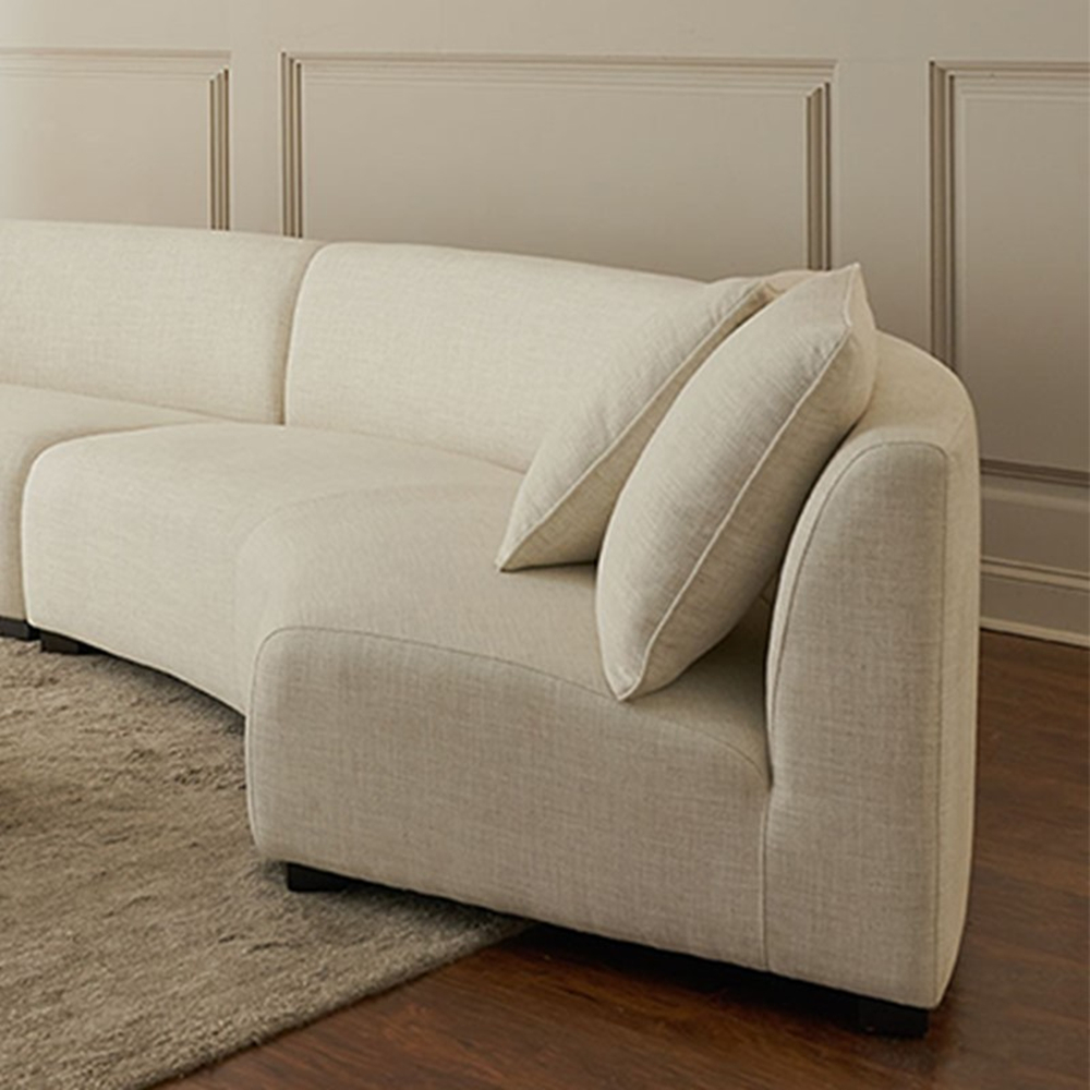 Bernice Round Shaped 6-seater Sofa Boucle Upholstery Sofa